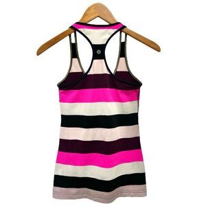 Lululemon Cool Racerback Bright Colorful Striped Tank Top Size 4?